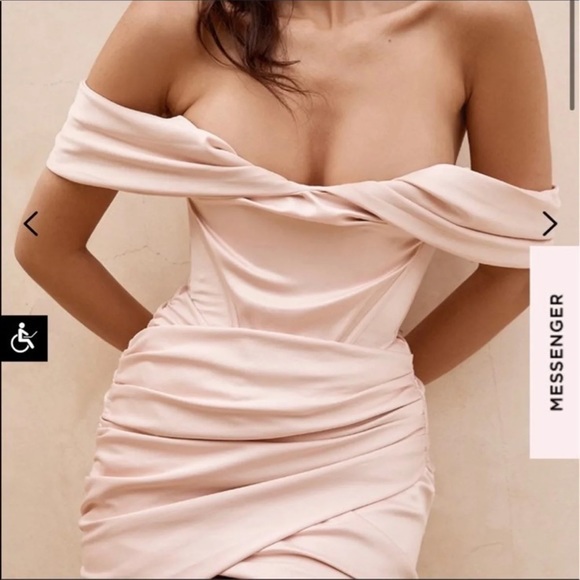 House Of CB 'Coraline' Blush Satin Corset Dress - Picture 7 of 15